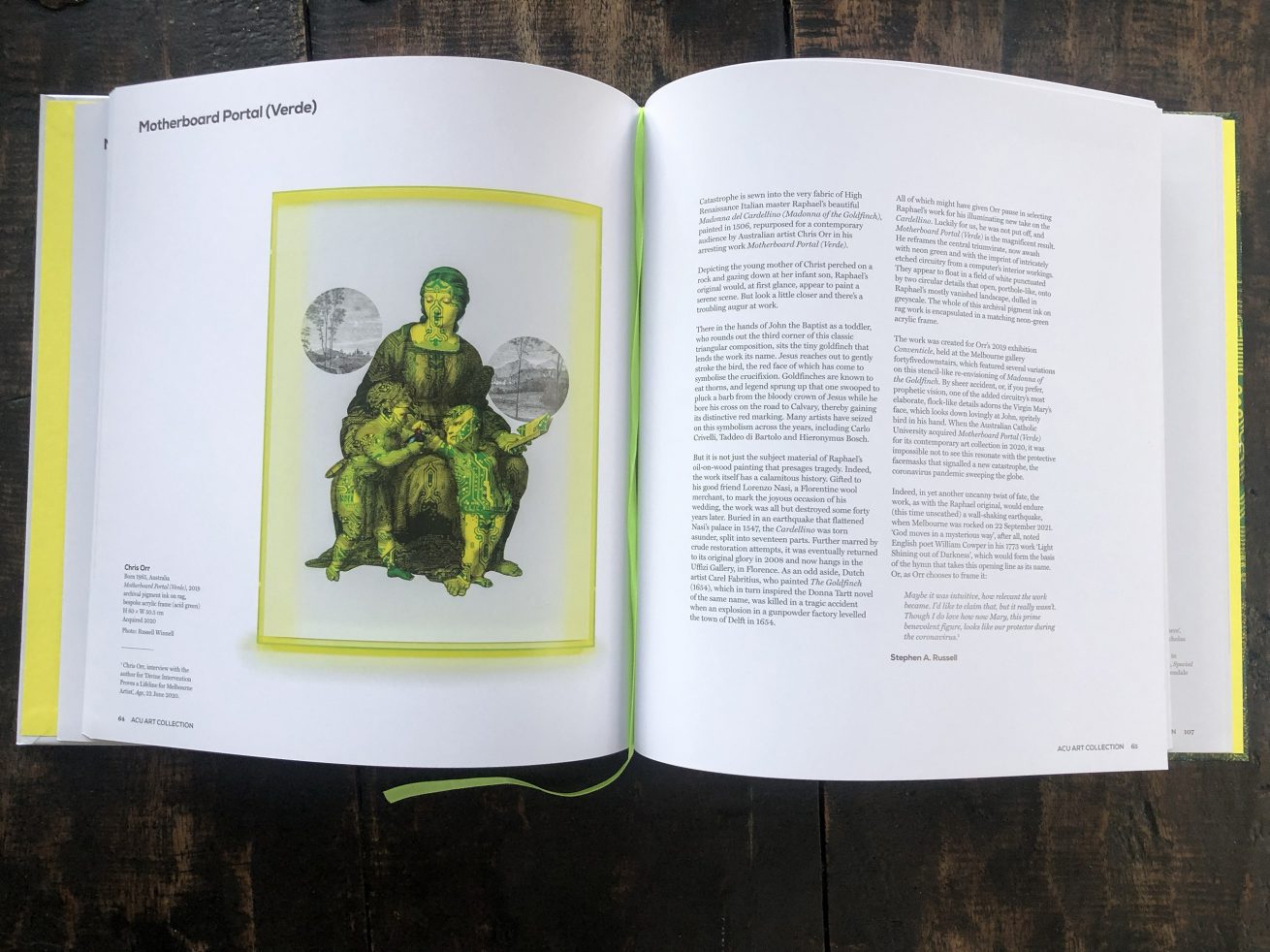 Page spread in 'Contemporary Visions', ACU Art Collection, 2023
